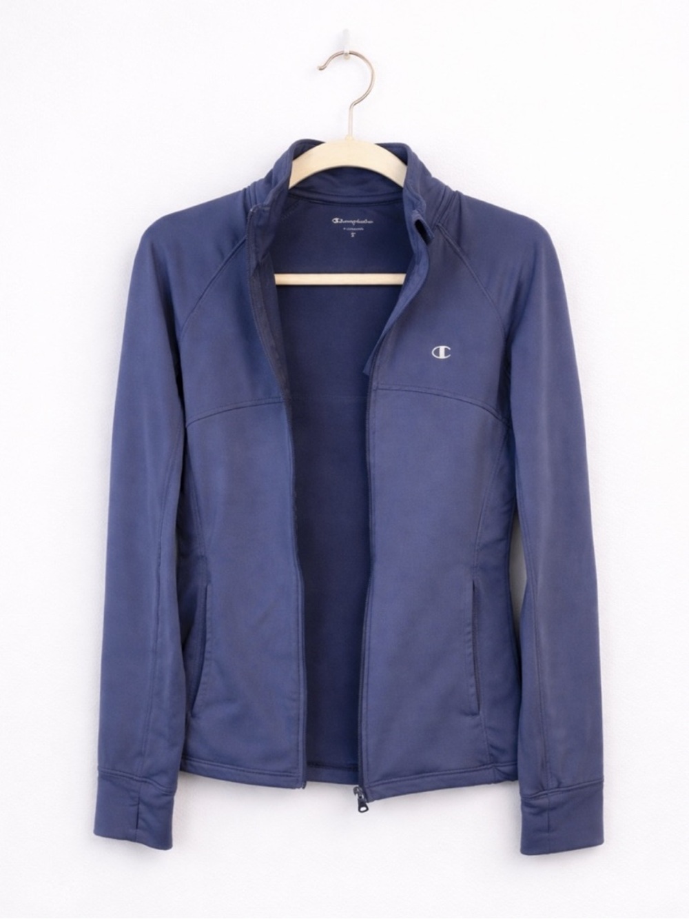 Champion Navy Blue Slim Performance Jacket with Thumbholes
